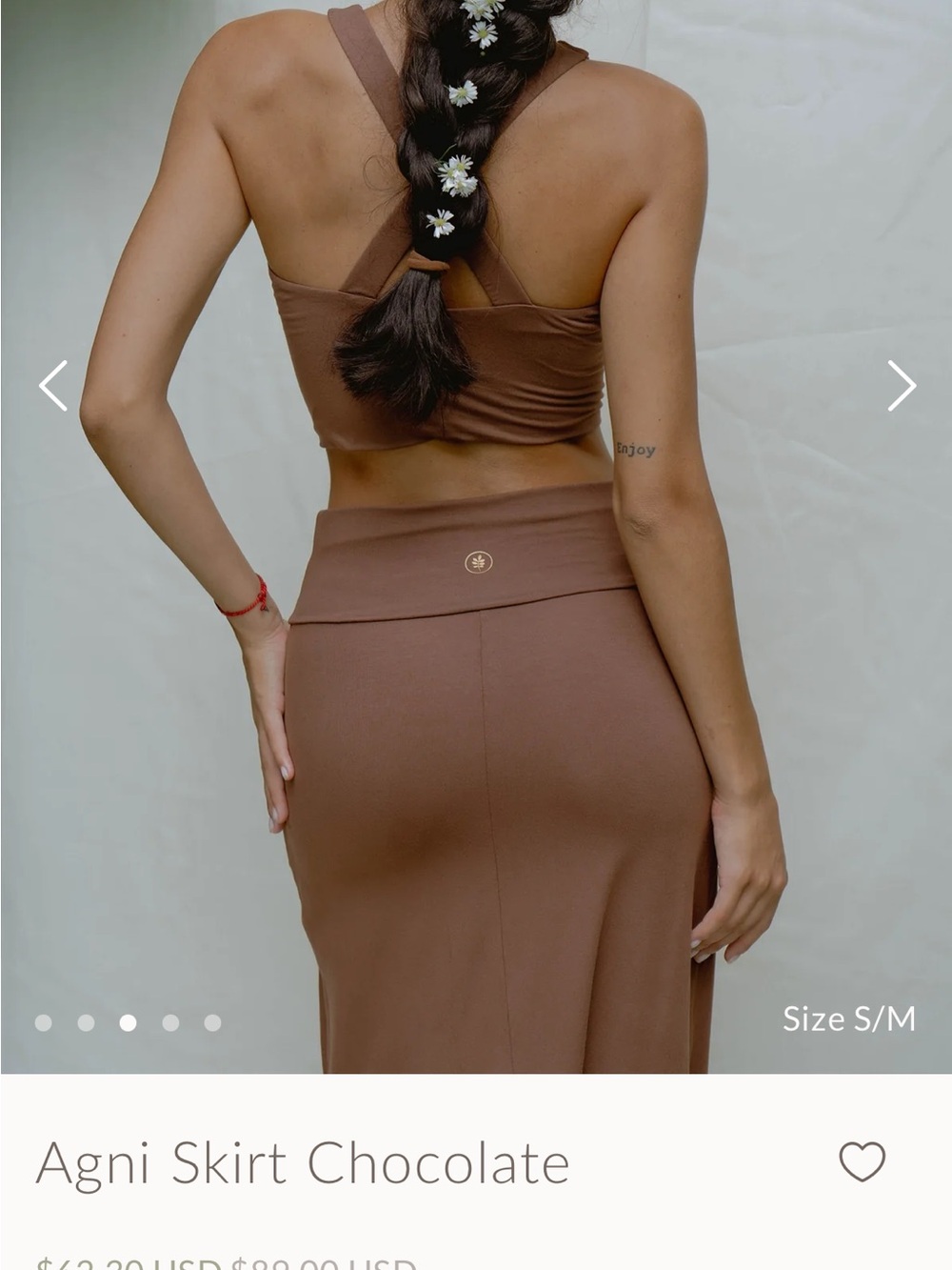 Agni Maxi Skirt in Chocolate Brown - Picture 5 of 5